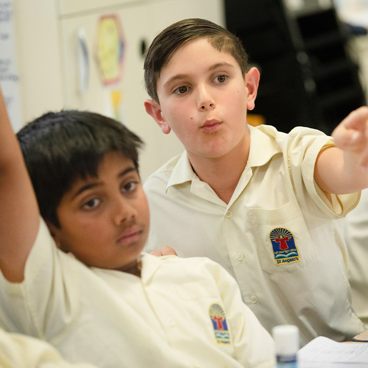 Students in the classroom at St Angela's Primary School Castle Hill